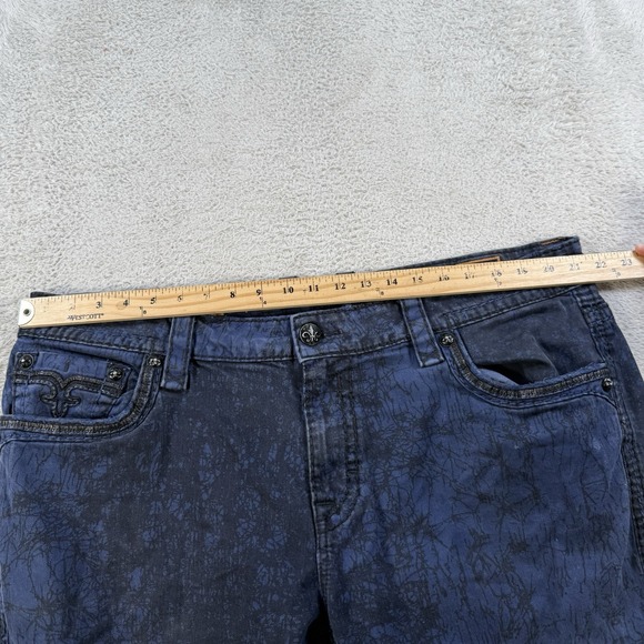 Rock Revival Jeans Mens 42x33 Blue Nyle Alt Straight Flap Pocket Thick Stitch - Picture 5 of 8